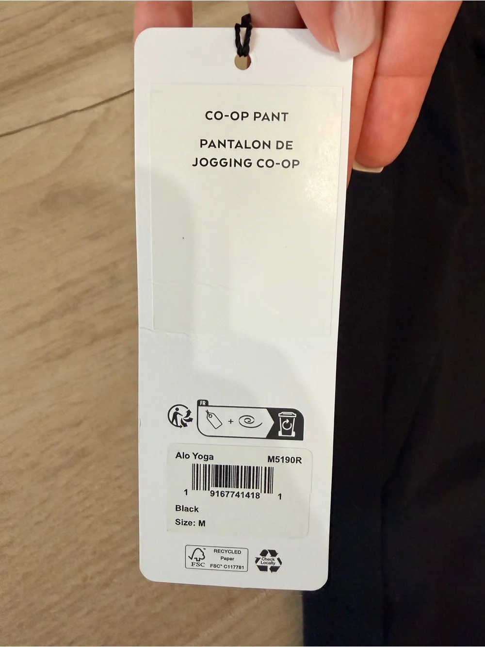 Alo Yoga Co-Op Pant Black Joggers NWT Size M